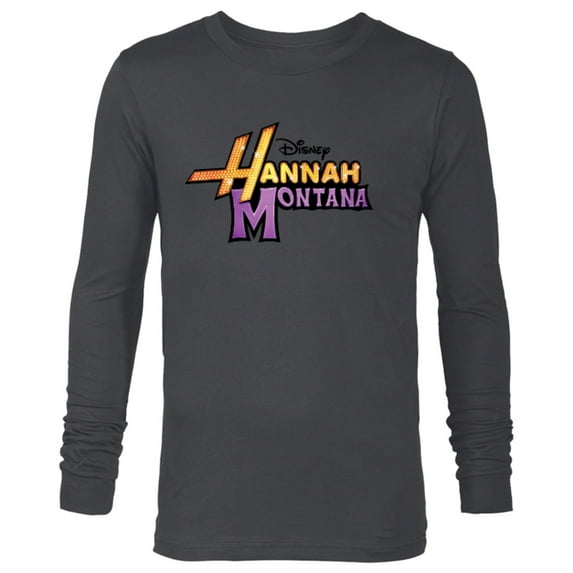 Disney Hannah Montana Logo - Long Sleeve T-Shirt for Men -Customized-Charcoal Heather