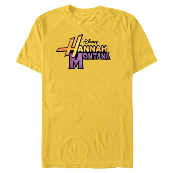 Disney Hannah Montana Logo - Short Sleeve Blended T-Shirt for Adults -Customized-Yellow