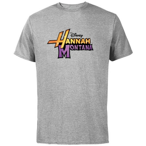 Disney Hannah Montana Logo - Short Sleeve Cotton T-Shirt for Adults -Customized-Athletic Heather