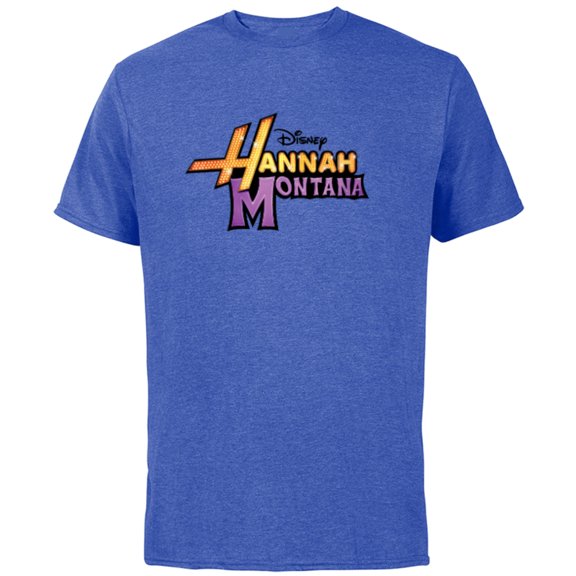 Disney Hannah Montana Logo - Short Sleeve Cotton T-Shirt for Adults -Customized-Royal Heather