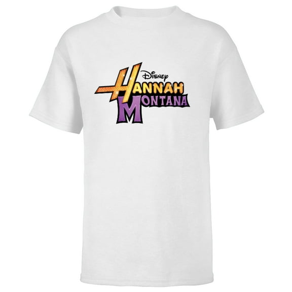 Disney Hannah Montana Logo - Short Sleeve T-Shirt for Kids -Customized-White