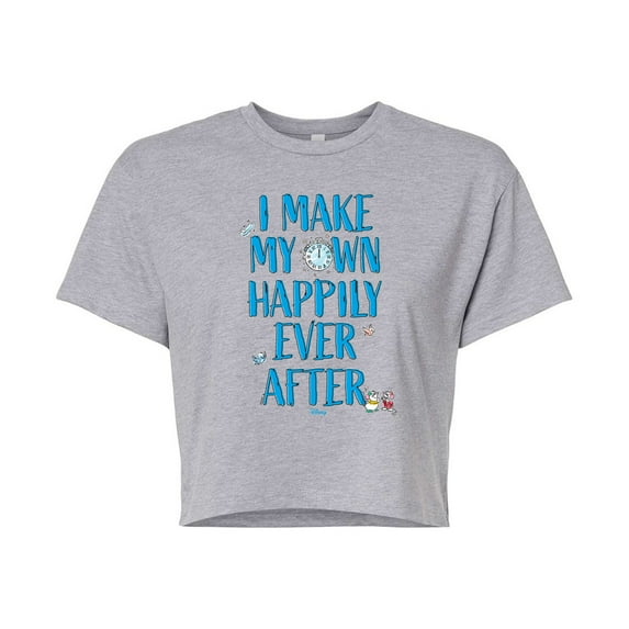 Disney - Happily Ever After Cinderella - Juniors Cropped Cotton Blend T-Shirt