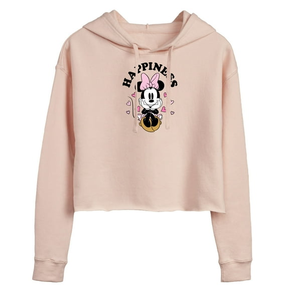 Disney - Happiness Minnie - Juniors Cropped Pullover Hoodie