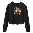 thumbnail image 1 of Disney - Happy Christmas Icons - Juniors Cropped Pullover Hoodie, 1 of 5