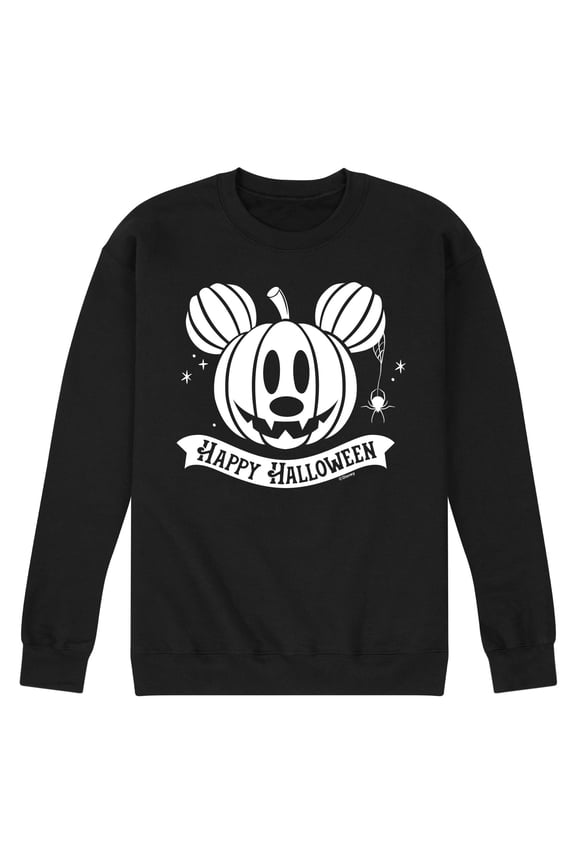 - Happy Halloween Pumpkin White Ink - Men's Crew Fleece Sweatshirt