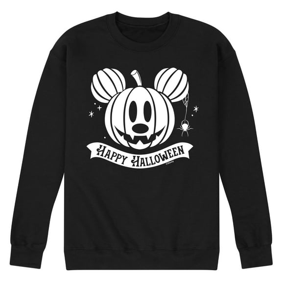 Disney - Happy Halloween Pumpkin White Ink - Men's Crew Fleece Sweatshirt