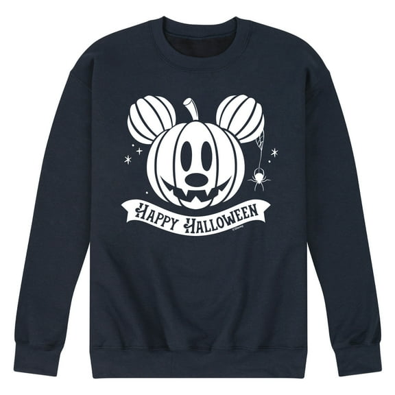 Disney - Happy Halloween Pumpkin White Ink - Men's Crew Fleece Sweatshirt