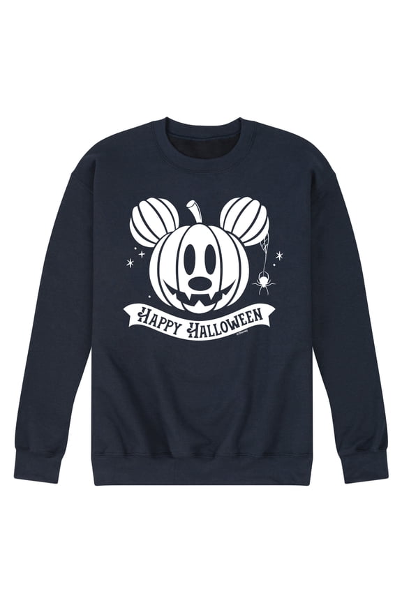 - Happy Halloween Pumpkin White Ink - Men's Crew Fleece Sweatshirt