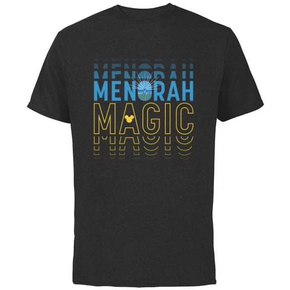 Disney Happy Hanukkah Menorah Magic - Short Sleeve Cotton T-Shirt for Adults - Customized-Black