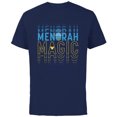 thumbnail image 1 of Disney Happy Hanukkah Menorah Magic - Short Sleeve Cotton T-Shirt for Adults - Customized-Navy, 1 of 5