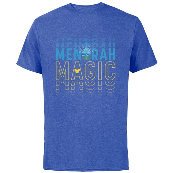 Disney Happy Hanukkah Menorah Magic - Short Sleeve Cotton T-Shirt for Adults - Customized-Royal Heather