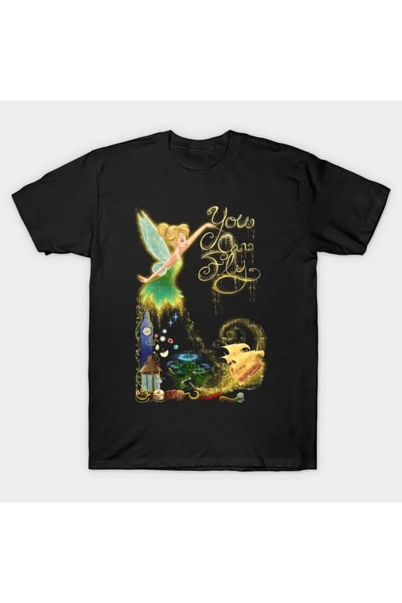 Disney Happy Tinker Bell You Can Fly Pixie Dust Flight Magical T-shirt