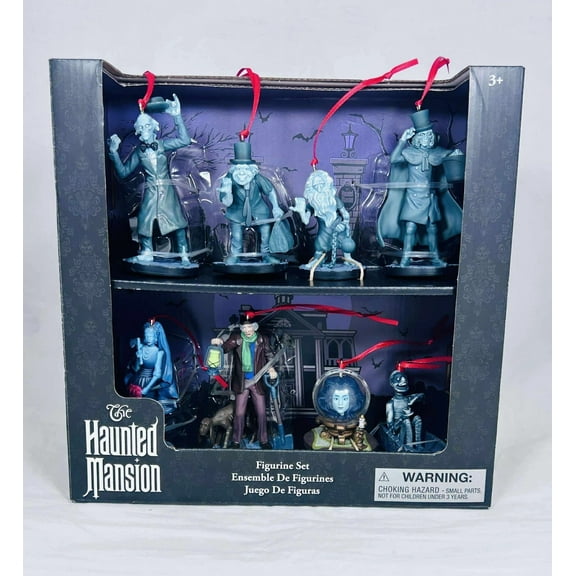 Disney Haunted Mansion Custom Holiday Ornament 8pc Set - Christmas Figures