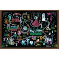 Disney Haunted Mansion - Map Wall Poster, 14.725" x 22.375", Framed