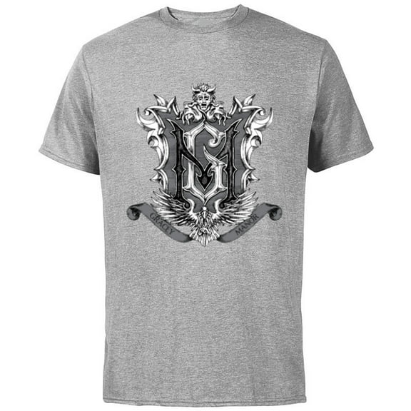 Disney Haunted Mansion Movie Gracey Manor Shield Crest - Short Sleeve Cotton T-Shirt for Adults - Customized-Athletic Heather