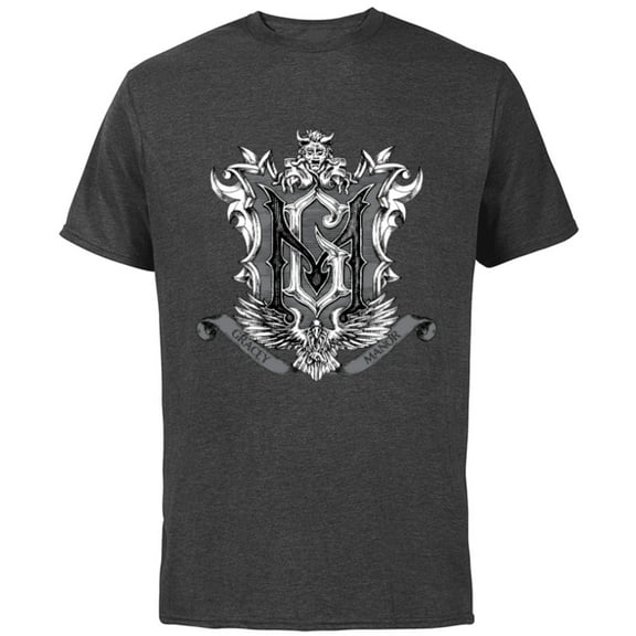 Disney Haunted Mansion Movie Gracey Manor Shield Crest - Short Sleeve Cotton T-Shirt for Adults - Customized-Charcoal