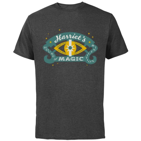 Disney Haunted Mansion Movie Harriet’s House of Magic Logo - Short Sleeve Cotton T-Shirt for Adults - Customized-Charcoal