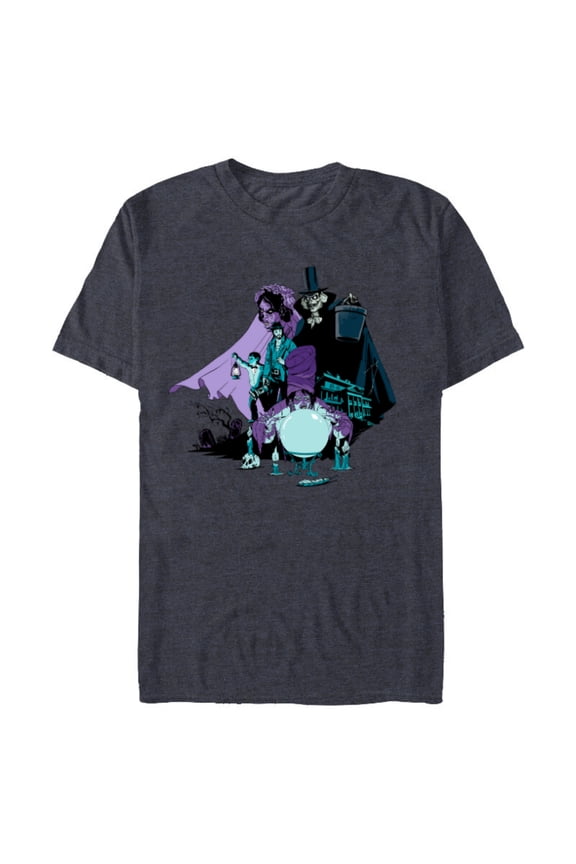 Haunted Mansion Movie Hatbox Ghost Bride Harriet Ben - Short Sleeve Blended T-Shirt for Adults - Customized-Navy Heather
