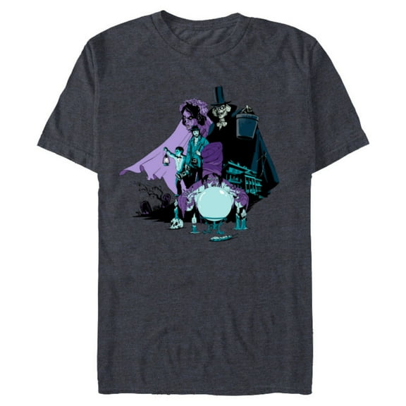 Disney Haunted Mansion Movie Hatbox Ghost Bride Harriet Ben - Short Sleeve Blended T-Shirt for Adults - Customized-Navy Heather