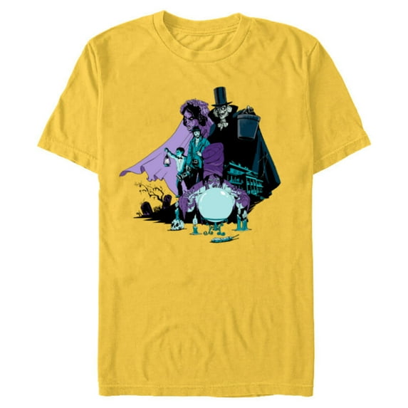Disney Haunted Mansion Movie Hatbox Ghost Bride Harriet Ben - Short Sleeve Blended T-Shirt for Adults - Customized-Yellow