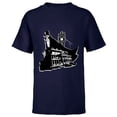 thumbnail image 1 of Disney Haunted Mansion Movie Hatbox Ghost Grandfather Clock - Short Sleeve T-Shirt for Kids - Customized-Navy, 1 of 5