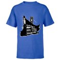 thumbnail image 1 of Disney Haunted Mansion Movie Hatbox Ghost Grandfather Clock - Short Sleeve T-Shirt for Kids - Customized-Royal, 1 of 5