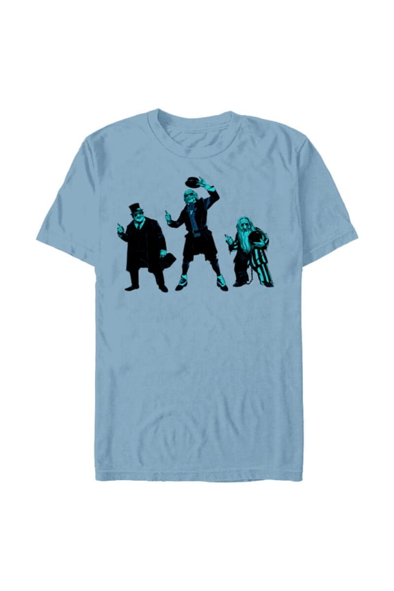 Haunted Mansion Movie Hitchhiking Ghosts Trio - Short Sleeve Blended T-Shirt for Adults - Customized-Ocean Blue