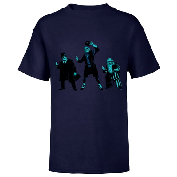 Disney Haunted Mansion Movie Hitchhiking Ghosts Trio - Short Sleeve T-Shirt for Kids - Customized-Navy
