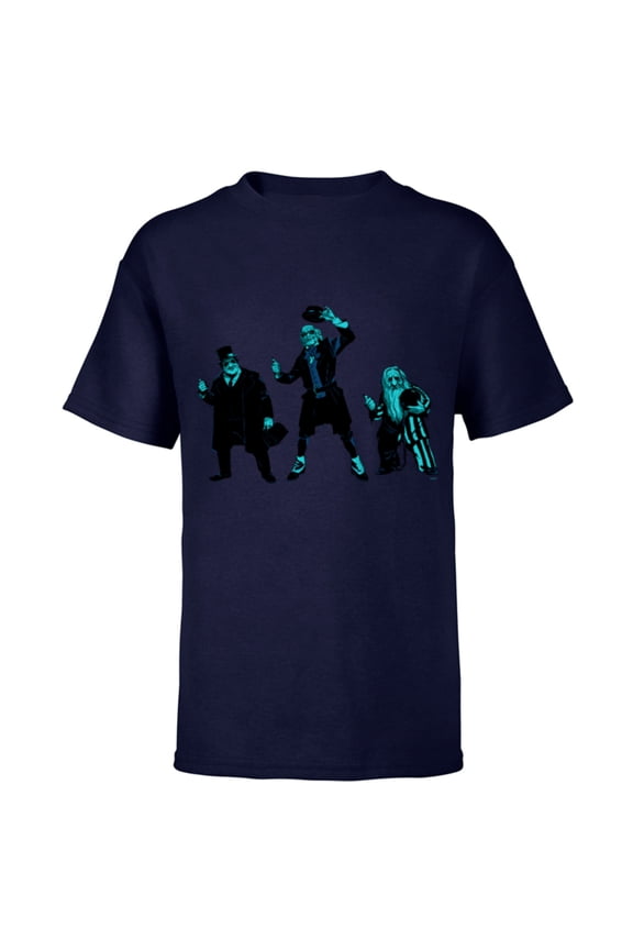 Haunted Mansion Movie Hitchhiking Ghosts Trio - Short Sleeve T-Shirt for Kids - Customized-Navy
