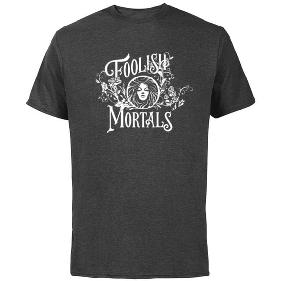 Disney Haunted Mansion Movie Madame Leota Foolish Mortals - Short Sleeve Cotton T-Shirt for Adults - Customized-Charcoal