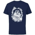 thumbnail image 1 of Disney Haunted Mansion Movie The Bride Ghost Skulls & Roses - Short Sleeve Cotton T-Shirt for Adults - Customized-Navy, 1 of 5