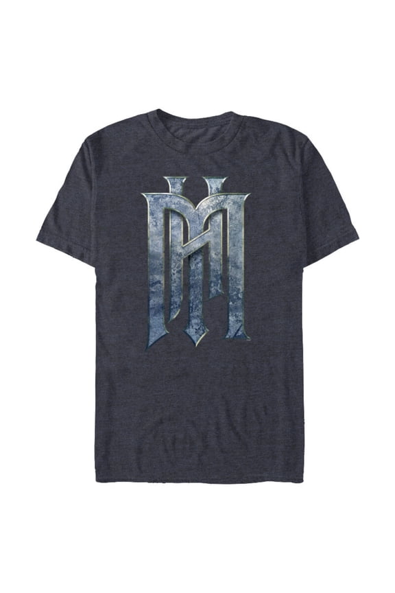 Haunted Mansion Official Live-Action Movie H.M. Logo - Short Sleeve Blended T-Shirt for Adults - Customized-Navy Heather