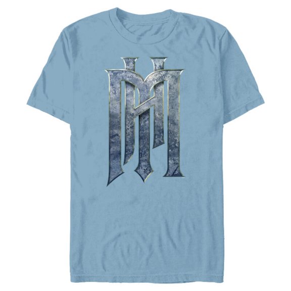 Disney Haunted Mansion Official Live-Action Movie H.M. Logo - Short Sleeve Blended T-Shirt for Adults - Customized-Ocean Blue