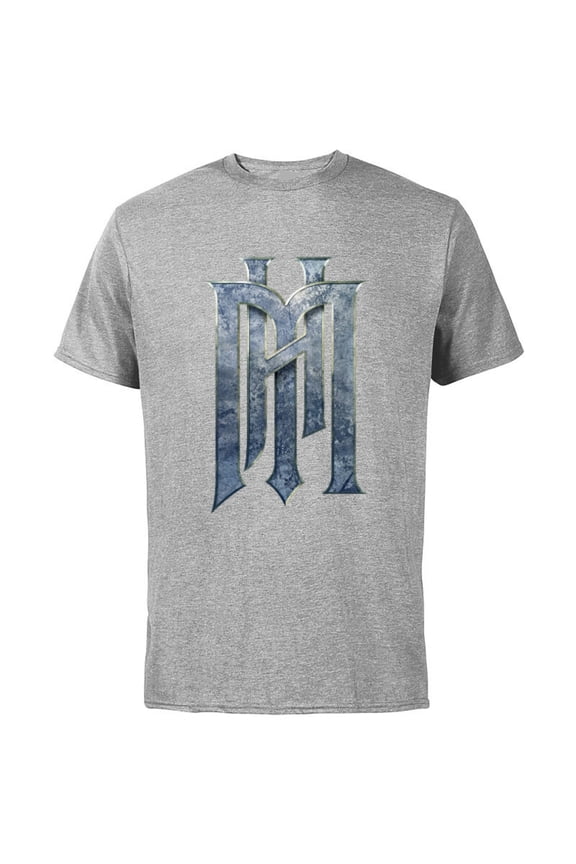 Haunted Mansion Official Live-Action Movie H.M. Logo - Short Sleeve Cotton T-Shirt for Adults - Customized-Athletic Heather