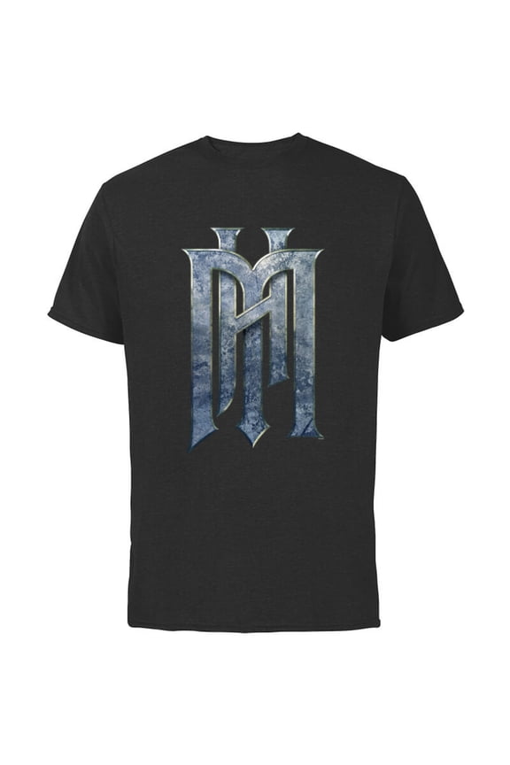 Haunted Mansion Official Live-Action Movie H.M. Logo - Short Sleeve Cotton T-Shirt for Adults - Customized-Black