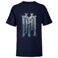 thumbnail image 1 of Disney Haunted Mansion Official Live-Action Movie H.M. Logo - Short Sleeve T-Shirt for Kids - Customized-Navy, 1 of 5