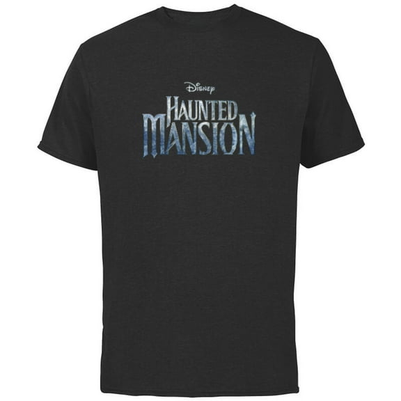 Disney Haunted Mansion Official Live-Action Movie Logo - Short Sleeve Cotton T-Shirt for Adults - Customized-Black