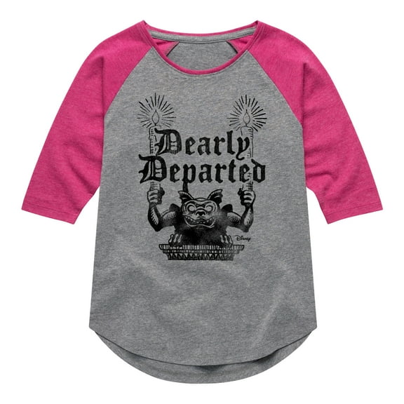 Disney - Haunted Mansion Parks Attraction - Dearly Departed - Toddler & Youth Girls Raglan Graphic T-Shirt