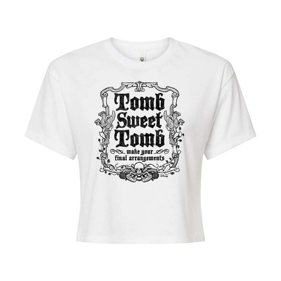 Disney - Haunted Mansion Parks Attraction - Tomb Sweet Tomb - Juniors Cropped Cotton Blend T-Shirt