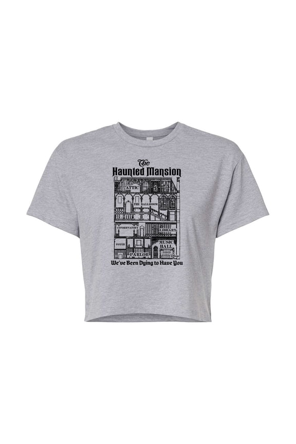 - Haunted Mansion Parks Attraction Cropped Graphic T-Shirt