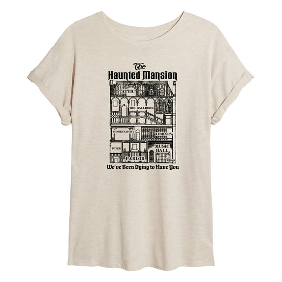 Disney - Haunted Mansion Parks Attraction - We've Been Dying to Have You - Juniors Ideal Flowy Muscle T-Shirt