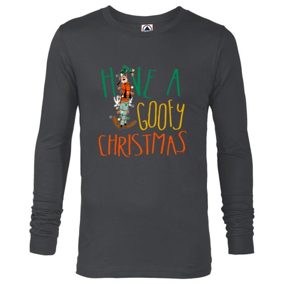 Disney Have a Goofy Christmas Tangled Lights Funny - Long Sleeve T-Shirt for Men - Customized-Charcoal Heather