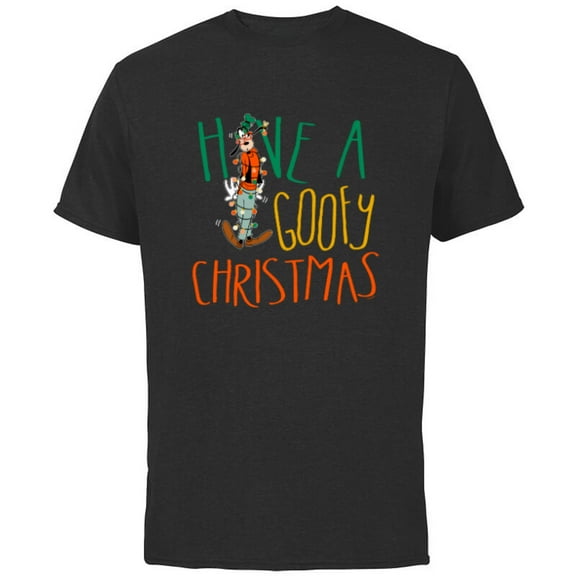 Disney Have a Goofy Christmas Tangled Lights Funny - Short Sleeve Cotton T-Shirt for Adults - Customized-Black