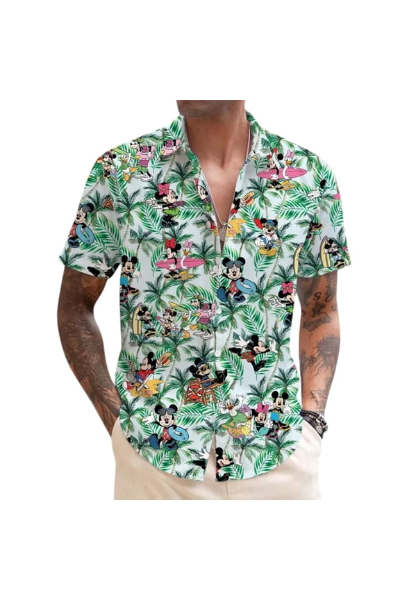 Disney Hawaiian Shirt, Mickey and Friends Summer Shirt, Disney Beach Shirt, Disney Summer Shirt, Disney Palm Tree Shirt, Matching Disney