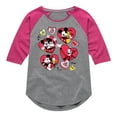 thumbnail image 1 of Disney - Heart Grid - Toddler & Youth Girls Raglan Graphic T-Shirt, 1 of 3