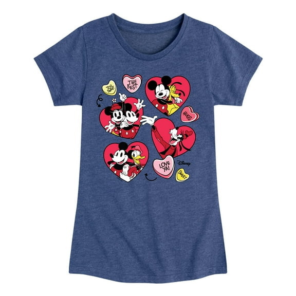 Disney - Heart Grid - Toddler & Youth Girls Short Sleeve Graphic T-Shirt