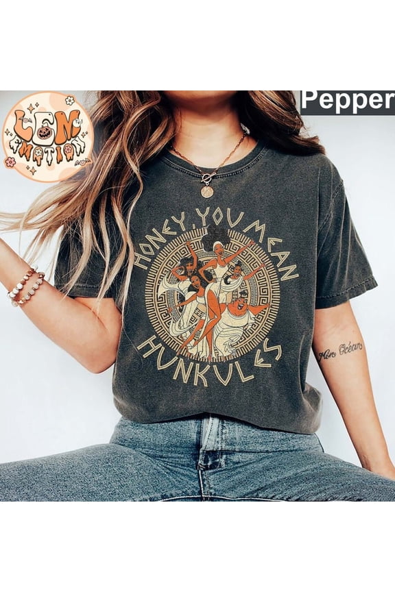 Disney Hercules Diva The Muses Honey You Mean Hunkules Retro 90s Comfort Colors T-Shirt, Disney Family Birthday Gift , Hercules Shirt, Pepper Color, Size S