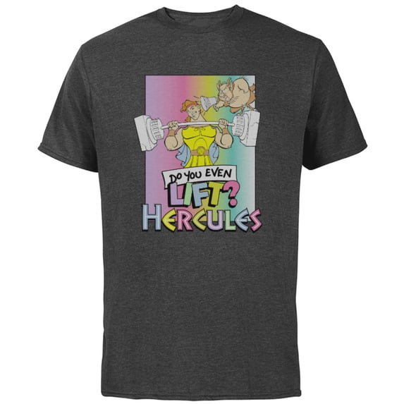 Disney Hercules Do You Even Lift 90s - Short Sleeve Cotton T-Shirt for Adults - Customized-Charcoal