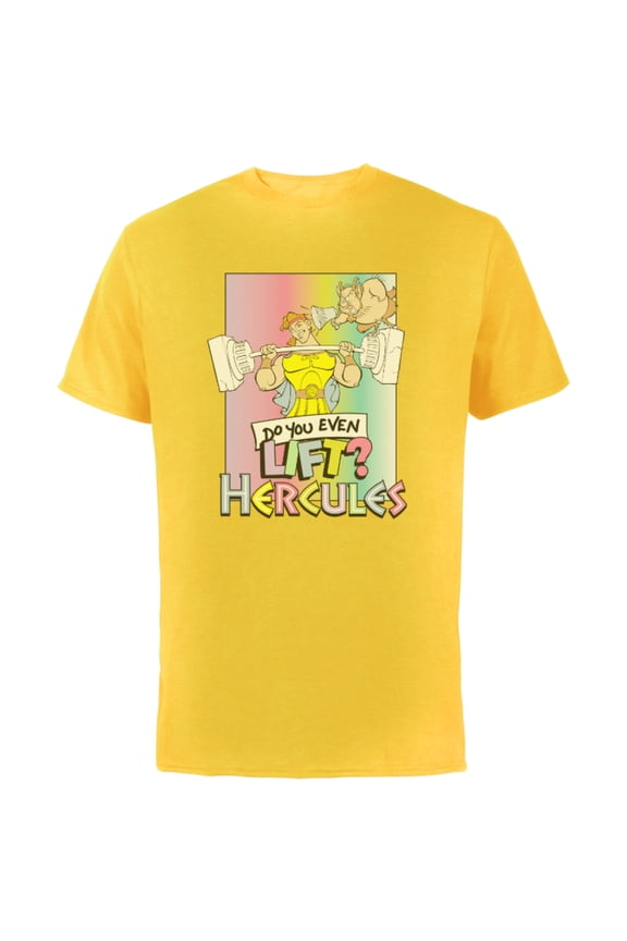 Hercules Do You Even Lift 90s - Short Sleeve Cotton T-Shirt for Adults - Customized-Yellow