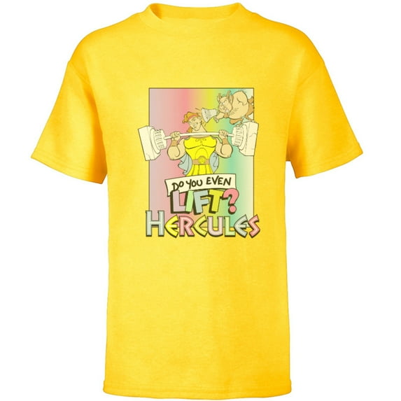 Disney Hercules Do You Even Lift 90s - Short Sleeve T-Shirt for Kids – Customized-Yellow
